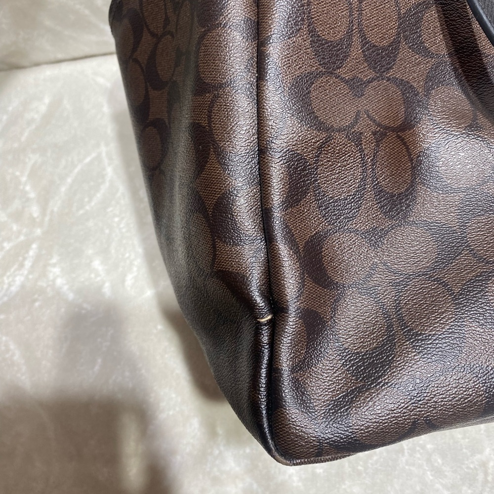COACH Signature C Diaper Bag | Travel Tote | Brown/Black Accents | Crossbody Bag - Picture 11 of 16